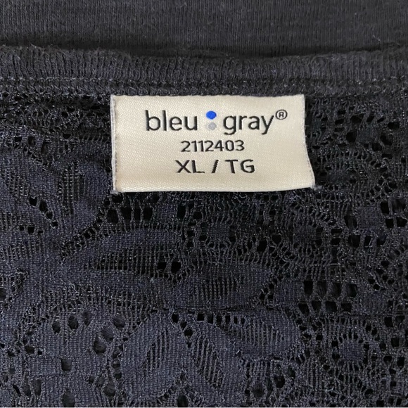 Black Button Down V-Neck with Lace Details - Picture 9 of 9